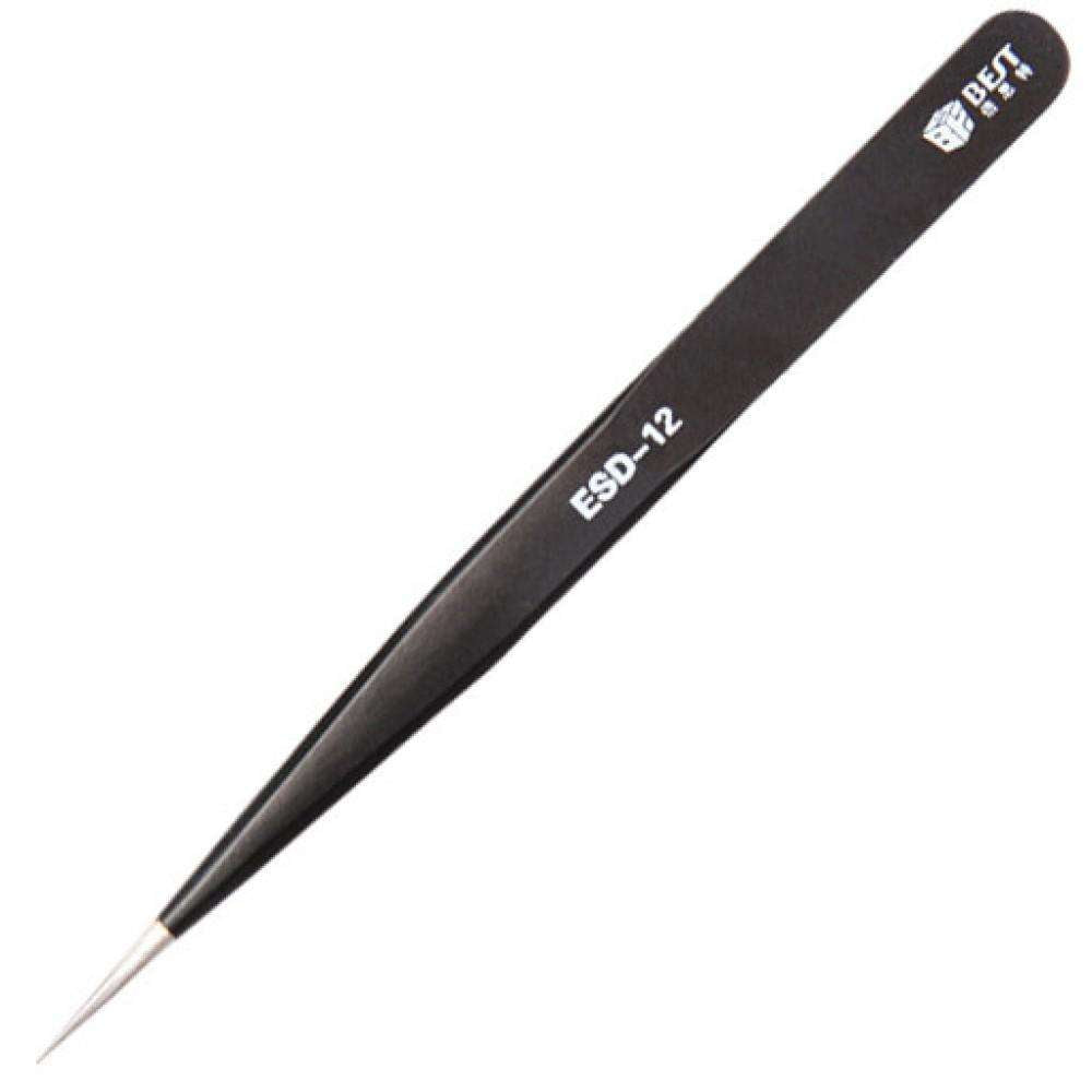 BEST BST-ESD-12 Antistatisk Presisjonspinsett – Rett Spiss