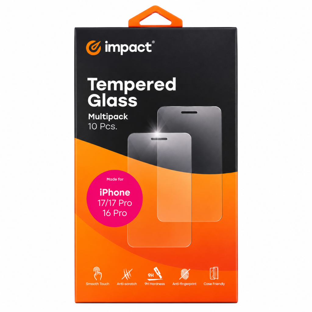 Impact Tempered Glass (clear) Multipack iPhone 17 /17 Pro /16 Pro