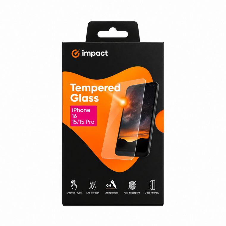Impact Tempered Glass (clear), Apple iPhone 16 / 15 / 15 Pro